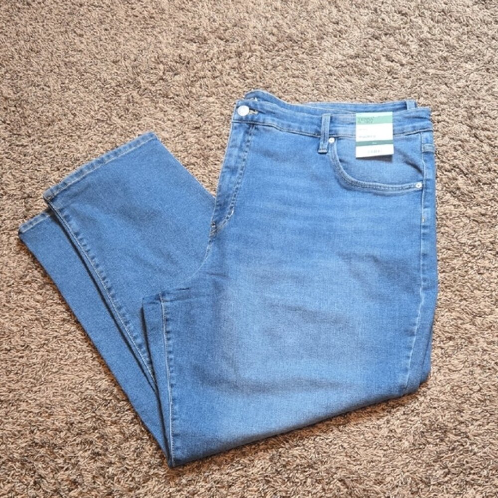 High Rise Straight Leg 26 W Plus Size Light Wash Jeans Denim Pants